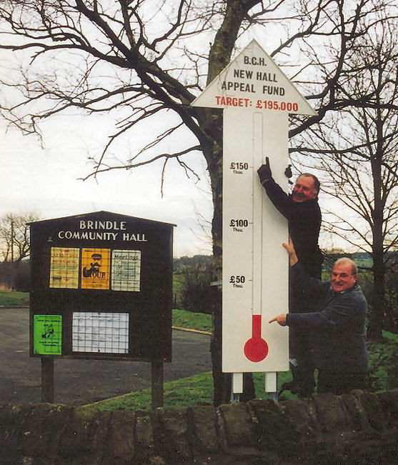 Brindle Community Hall fund raising thermometer 2003